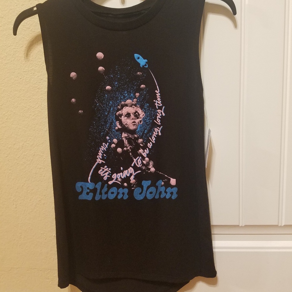 Elton John black Rocket Man Shirt